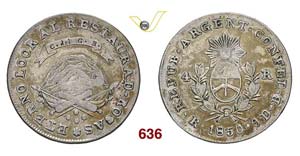 ARGENTINA  LA RIOJA -   4 Reales 1850 RB.   ... 