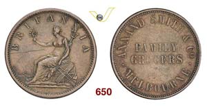 AUSTRALIA  MELBOURNE -   Penny s.d. (1849), ... 