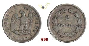 BOLIVIA - REPUBBLICA  (1825-...)  2 Centavos ... 
