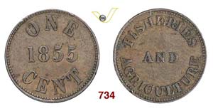 CANADA - Cent Token 1855, Fisheries & ... 