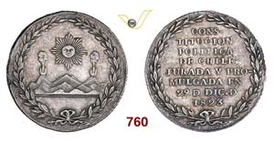 CHILE - Medaglia 1823 per la proclamazione ... 