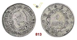 COLOMBIA - Real 1845 RS, Bogotà.   Kr. 91.1 ... 
