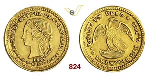 COLOMBIA - Peso 1872, Medellin.   Kr. 157.1  ... 