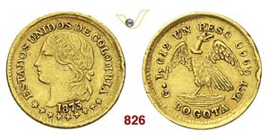 COLOMBIA - Peso 1873, Bogotà.   Kr. 157.2   ... 