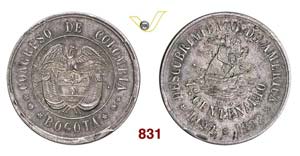 COLOMBIA  BOGOTA -   Medaglia 1892 per il ... 