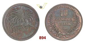 GERMAN NEW GUINEA - 10 Pfenning 1894 A.   ... 