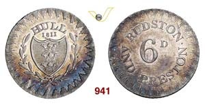 GREAT BRITAIN  HULL -   6 Pence Token 1811, ... 
