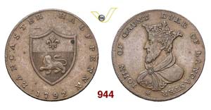 GREAT BRITAIN  LANCASTER -   1/2 Penny 1792 ... 