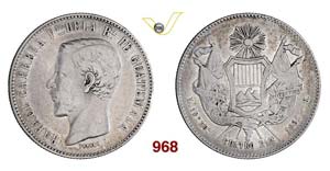 GUATEMALA - 4 Reales 1861 R.   Kr. 136   Ag  ... 