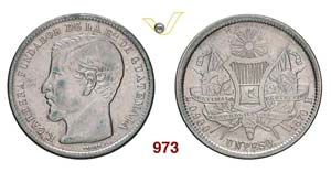 GUATEMALA - Peso 1870 R.   Kr. 190.1   Ag   ... 