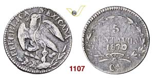 MEXICO  CHIHUAHUA -   5 Centavos 1870 Ca.   ... 