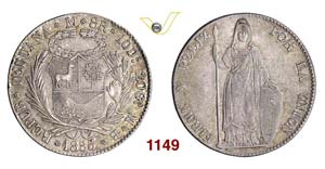 PERU - 8 Reales 1855 Lima, sigle MB.   Kr. ... 