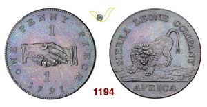SIERRA LEONE - Penny 1791.   Kr. 2.2   Cu   ... 