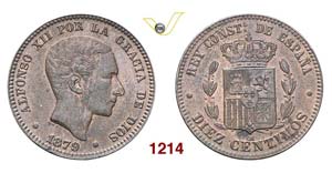 SPAIN - ALFONSO XII  (1874-1886)  10 ... 