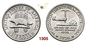 UNITED STATES OF AMERICA - 1/2 Dollaro 1936, ... 