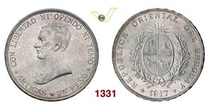 URUGUAY - REPUBBLICA  (1825-...)  Peso 1917 ... 