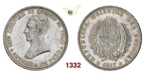 URUGUAY - REPUBBLICA  (1825-...)  Peso 1917 ... 