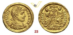   VALENTE  (364-378)  Solido, Antiochia.  D/ ... 