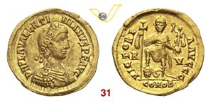   VALENTINIANO III  (425-455)  Solido, ... 