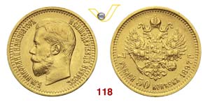 RUSSIA  NICOLA II  (1894-1917)  7,5 Rubli ... 
