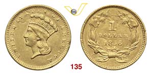 USA      1 Dollaro 1856.   Au   g 1,63  BB+  