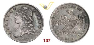 USA      25 Cents 1831 lettere piccole.   Ag ... 