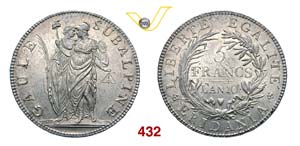 REPUBBLICA SUBALPINA  (1800-1802)  5 Franchi ... 