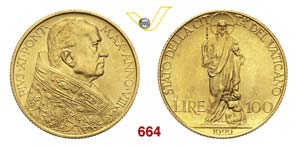 PIO XI  (1929-1938)  100 Lire 1929 VIII, ... 