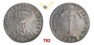 CILE  REPUBBLICA    Peso 1817, Santiago.   ... 