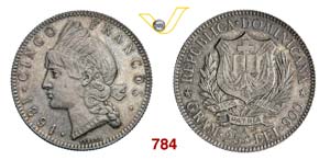 DOMINICANA (REPUBBLICA)      5 Franchi 1891 ... 