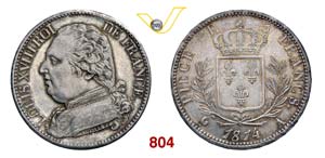 FRANCIA  LUIGI XVIII  (1814-1824)  5 Franchi ... 