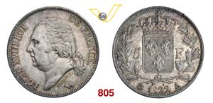 FRANCIA  LUIGI XVIII  (1814-1824)  5 Franchi ... 