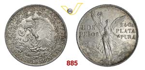 MESSICO  REPUBBLICA    2 Pesos 1921.   Kr. ... 