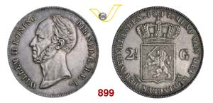OLANDA  GUGLIELMO I  (1840-1849)  2 Gulden e ... 
