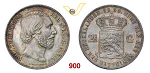 OLANDA  GUGLIELMO III  (1849-1890)  2 Gulden ... 