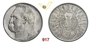 POLONIA  REPUBBLICA    10 Zlotych 1934.   Y. ... 