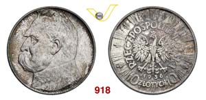 POLONIA  REPUBBLICA    10 Zlotych 1936.   Y. ... 