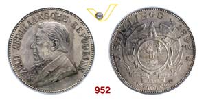 SUD AFRICA  REPUBBLICA    5 Shillings 1892 ... 