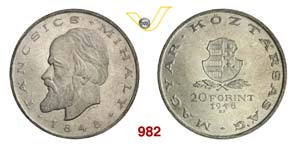 UNGHERIA  REPUBBLICA    20 Fiorini 1948.   ... 