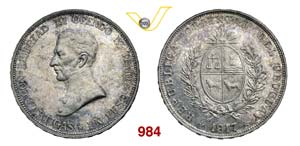 URUGUAY  REPUBBLICA    Peso 1917, Buenos ... 