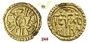 MESSINA  RUGGERO II  (1130-1154)  Tarì.  D/ ... 