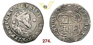 MILANO  FILIPPO II  (1556-1598)  Mezzo Scudo ... 