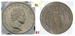 SAVOIA  CARLO FELICE  (1821-1831)  5 Lire ... 