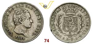 SAVOIA  CARLO FELICE  (1821-1831)  2 Lire ... 