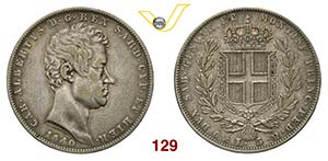 SAVOIA  CARLO ALBERTO  (1831-1849)  5 Lire ... 