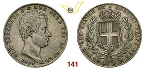 SAVOIA  CARLO ALBERTO  (1831-1849)  5 Lire ... 