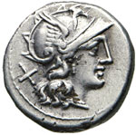 ANONIME  (157-156 a.C.)  Denario.   B. 6   ... 
