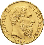BELGIO - LEOPOLD II  (1865-1909)  20 Francs ... 