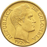 COLOMBIA - REPUBBLICA5 Pesos 1920.   Fb. 113 ... 