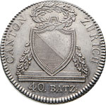 SVIZZERA - ZURIGO - 40 Batzen 1813.   Kr. ... 